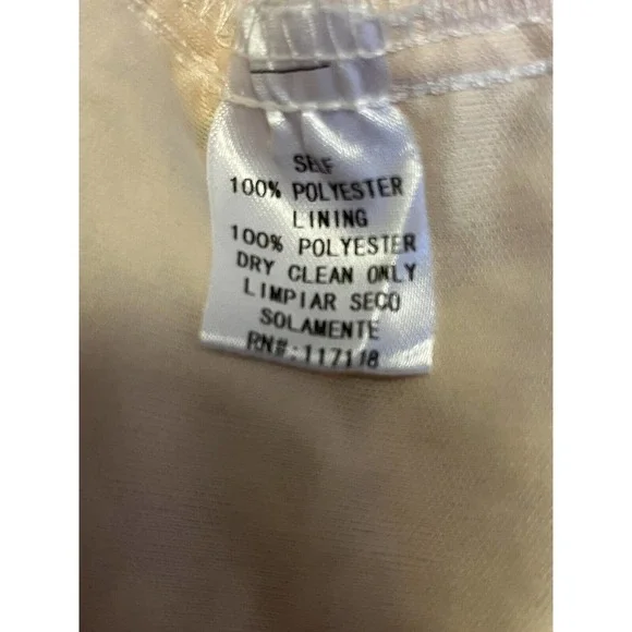 Soieblu •Women 1XL• Ivory Sheer Embroidered Lace Nude Underlay Dress Bell Sleeve - Picture 6 of 8